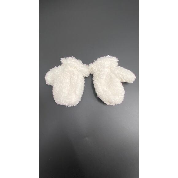 Carters Cream Fuzzy Hat and Mitten Set 12-24 Months - Picture 2 of 8